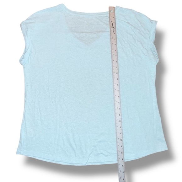 TALBOTS DROP SHOULDER V-NECK TEE - Plus 1X Seaside Blue - Picture 10 of 12